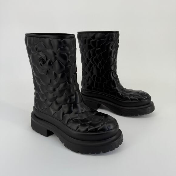 Valentino Garavani Rain Boots Floral Flower Platform Italy Chunky EU 39 US 8.5 - Picture 2 of 13